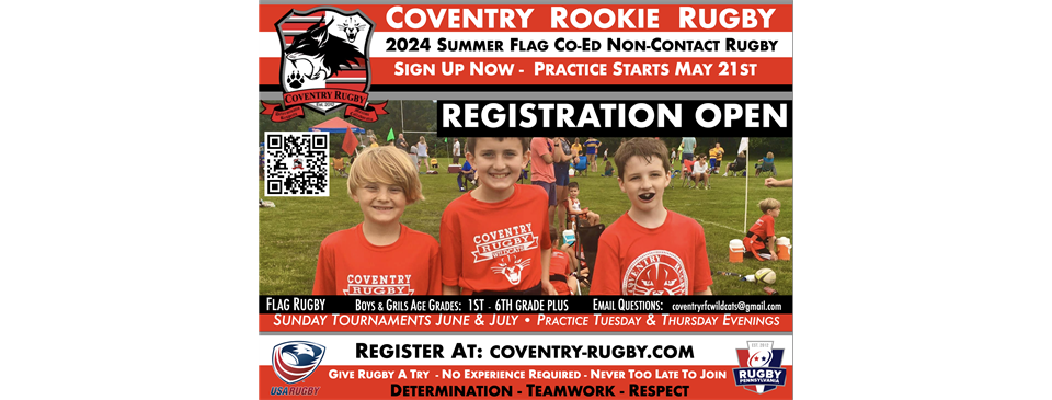 Summer Rookie Flag Rugby Registration Open Boys & Girls - Click For Info