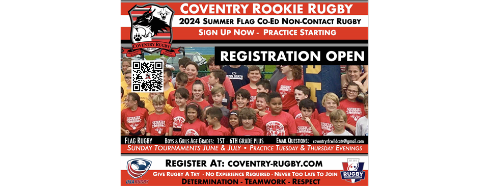 Summer Rookie Flag Rugby Registration Open Boys & Girls - Click For Info
